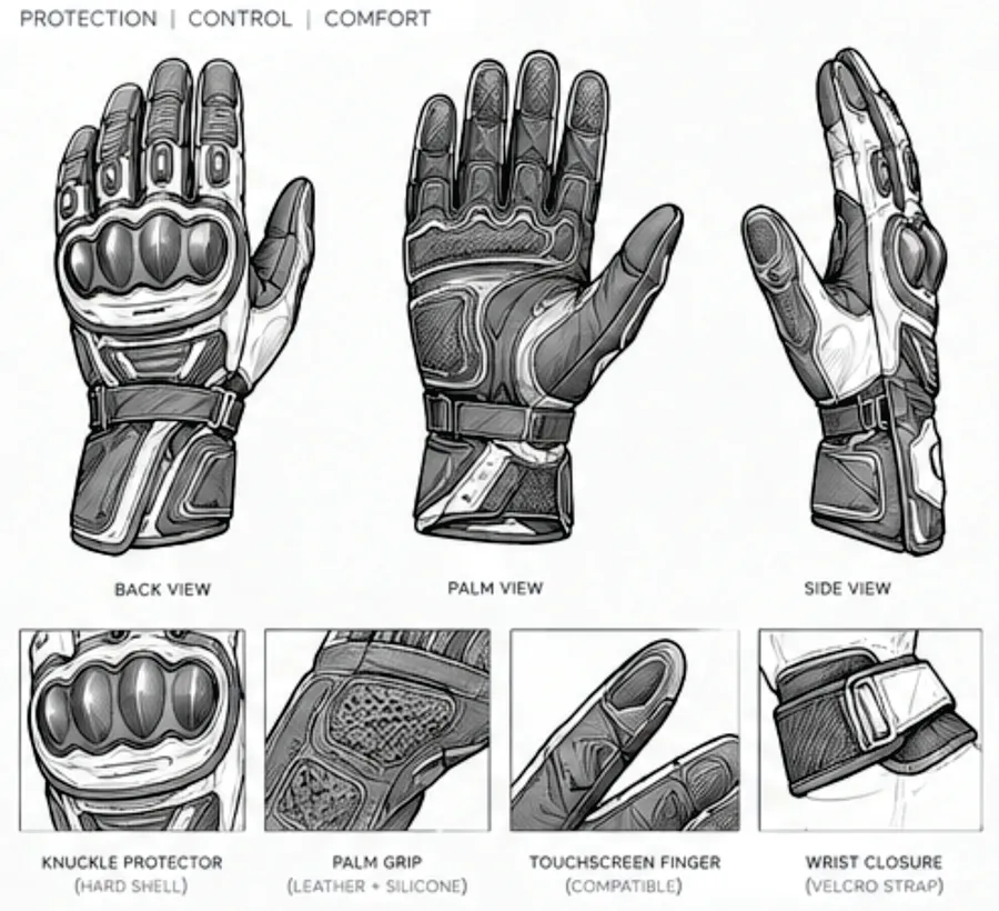 Glove — flat sketch